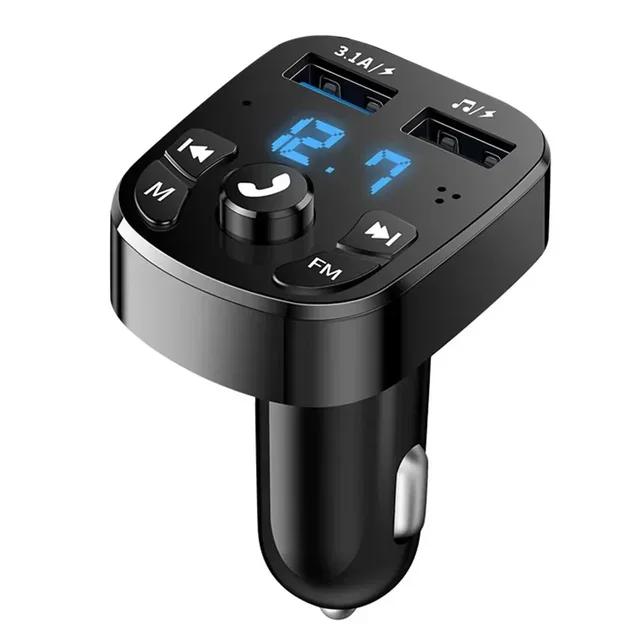 Car FM Transmitter Hands-free Bluetooth-compaitable 5.0 Car Kit MP3 Modulator Player Handsfree Audio Receiver USB Fast Charger