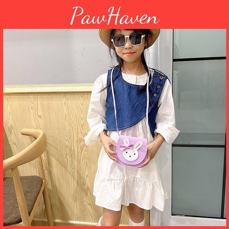 Butterfly Rabbit Knot Pattern Cute Girl Crossbody Bag Child Mini  Accessory Bag