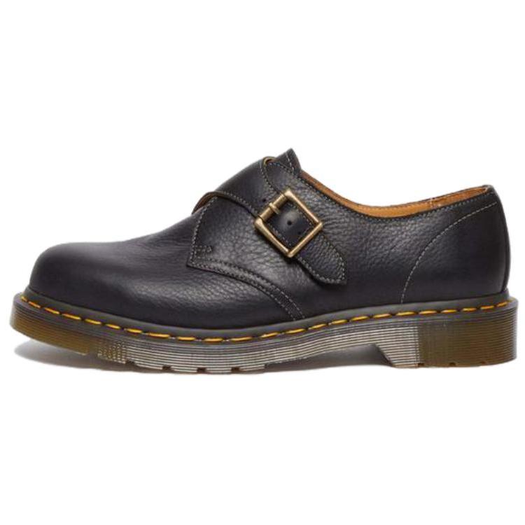 Dr. Martens Leather Comfortable Buckle Low-Top Casual Shoes Unisex Casual Shoes Black 31477001