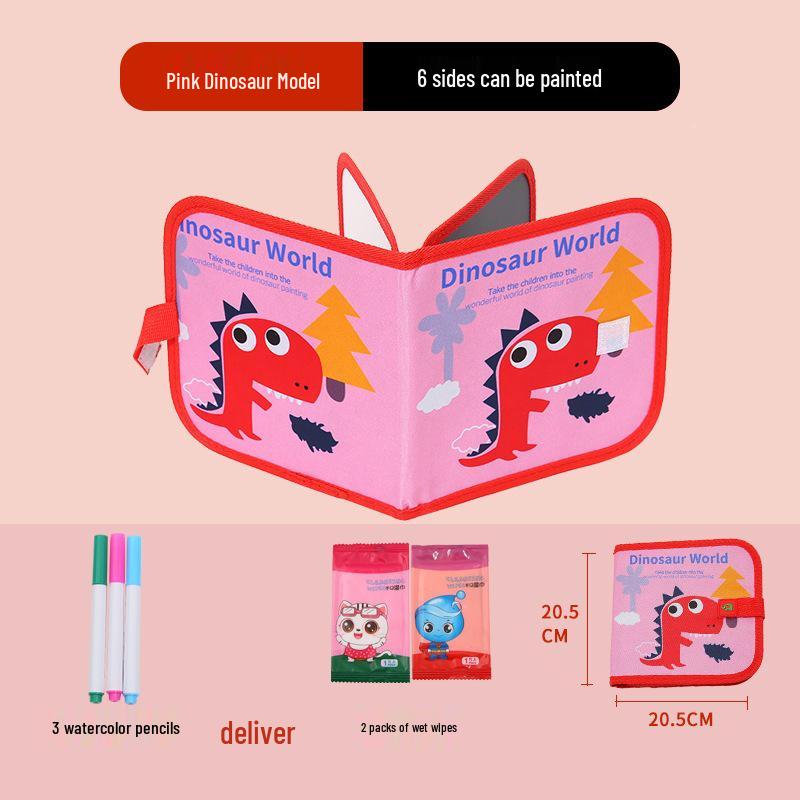 Erasable Children's Cartoon Watercolor Chalk Drawing Board & Coloring Book