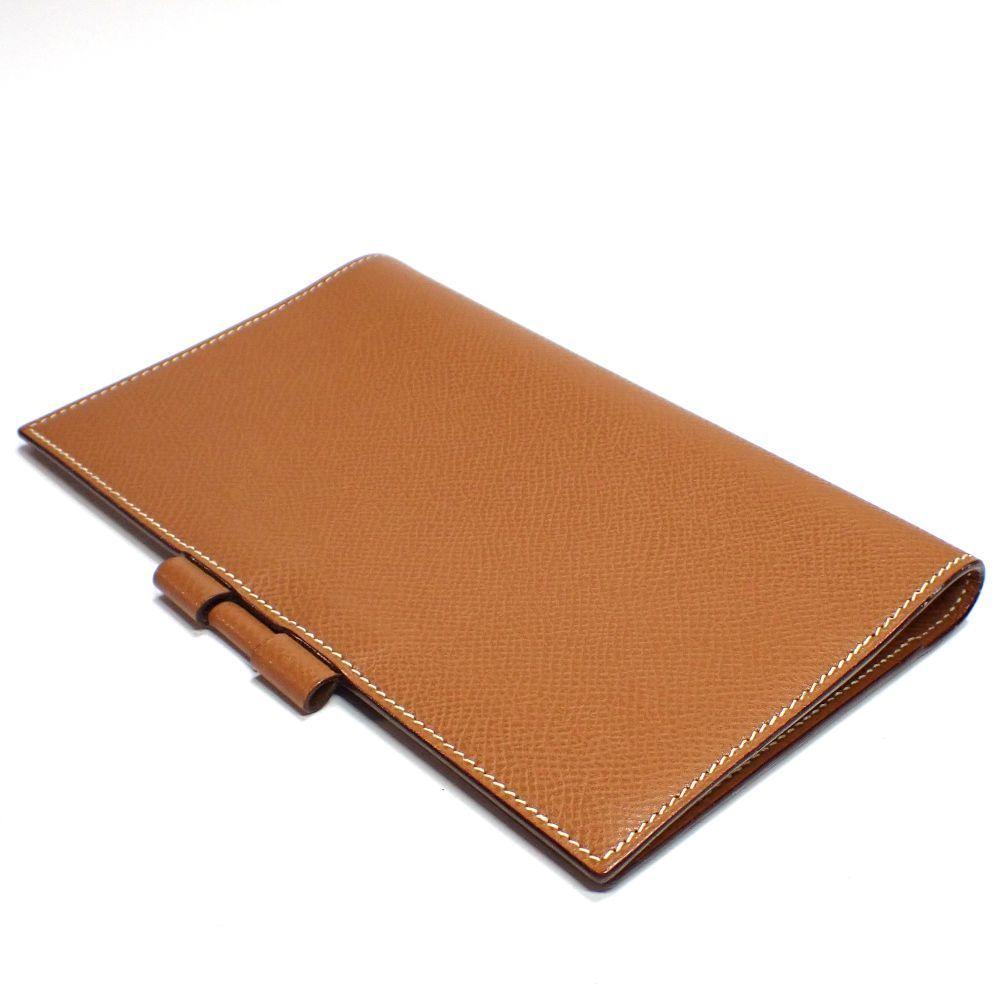 Used [HERMES] Hermes Notebook Cover J Engraved 2006 Agenda Brown Leather Used Pawnshop
