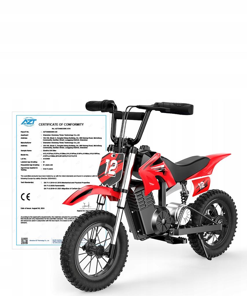 Elektrické Vozidla pro Děti Motocykly pro 70kg do 19-22km 36V5.2Ah 350W