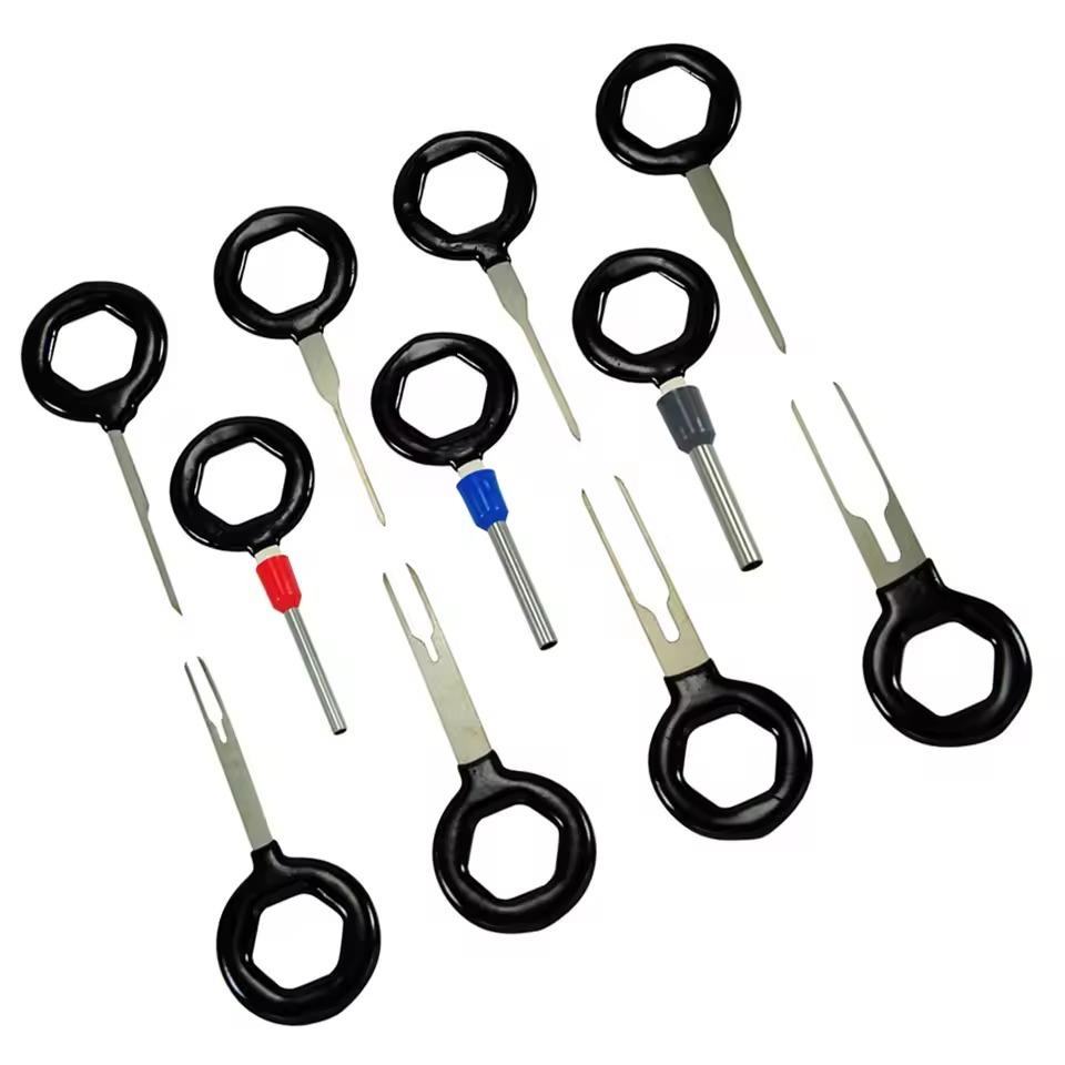 Car Terminal Ejector Kit Pin Removal Tool Set Automotive Electrical Stylus Wire Puller Tool Crimp Connector Extractor 11Pcs