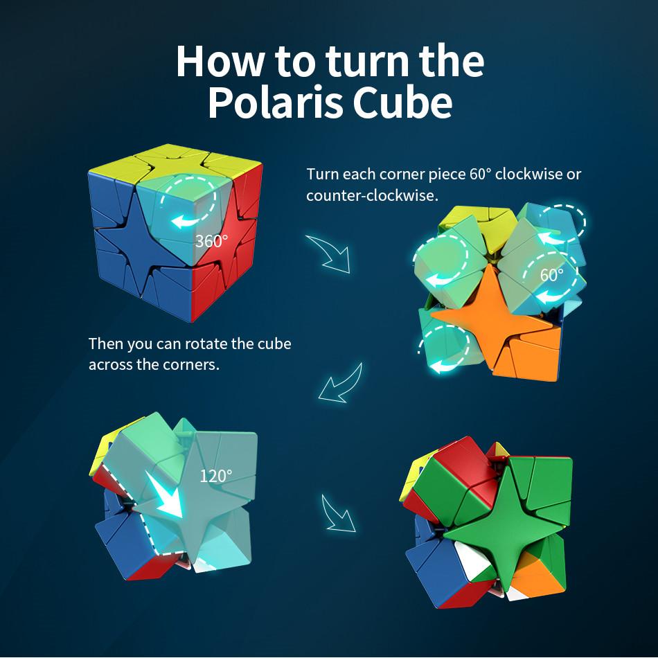 MoYu Meilong Polaris Cube Stickerless Mofangjiaoshi Magic Puzzle Cube Cubing Classroom Educational MoYu Polaris Cube Toy