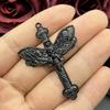 4Pcs 54*41mm Zinc Alloy Large Cross Moth Charms Pendant Designer Charms Fit Jewelry Making DIY Jewelry Findings
