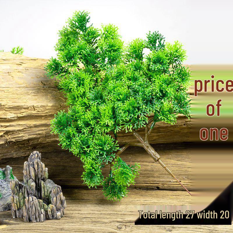 Artificial Pine Bonsai with Juniper Branches and Dried Flowers