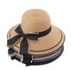 New Straw Hat Summer Adult Women Outdoor Bow Ribbon Sun Hat Outdoor Large Brim Sunscreen Girls Visor Caps