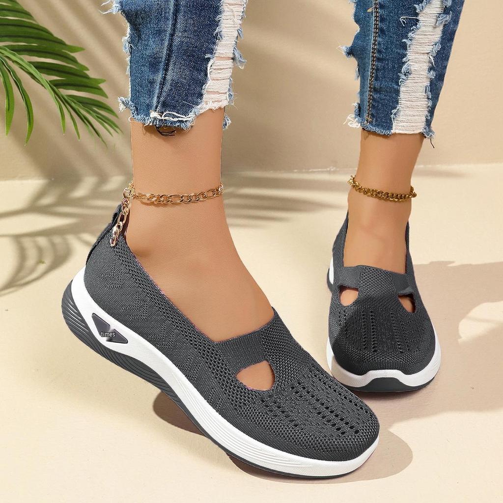 Damen Übergröße Slipper Mesh Atmungsaktiv Weiche Sohle Schuhe