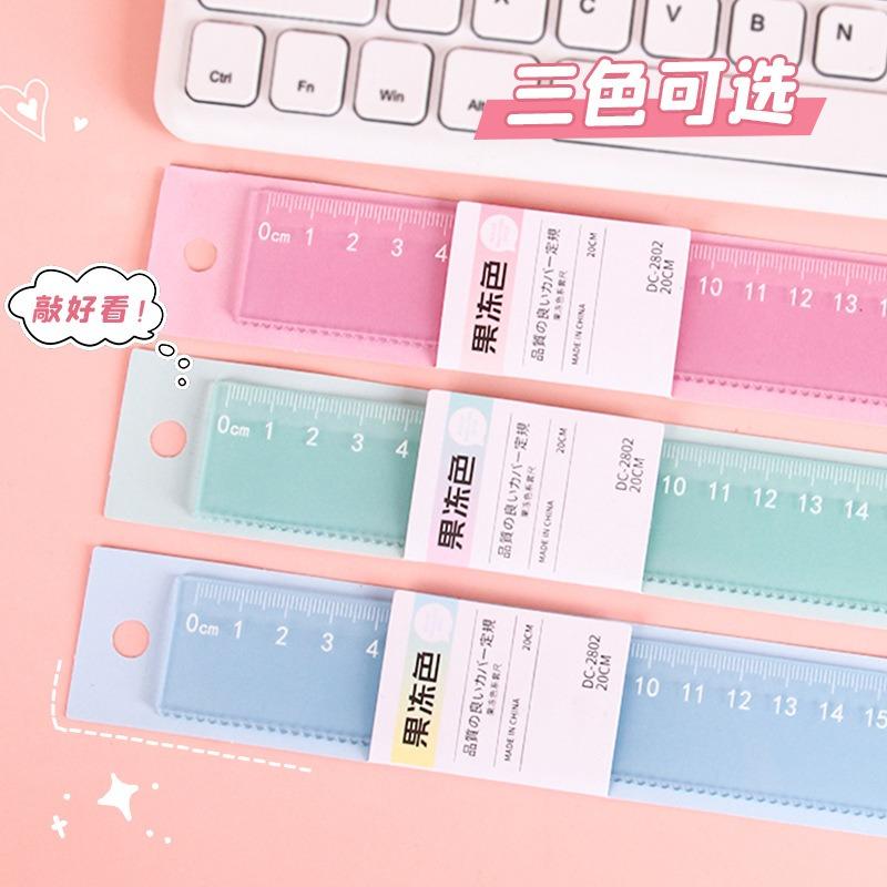 Creative Jelly Color 20cm Straight Ruler For Student Office Drawing Measuring Tool