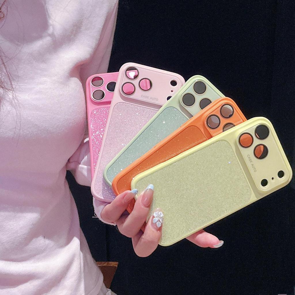 Apple 16/17 Pro Max Glitter Glass Phone Case - Two-in-One Protective Shell