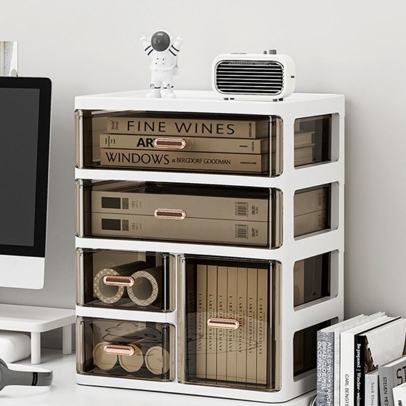 Connectable Plastic Shelf Set With Multiple Sections For Neat Home Or Office Use