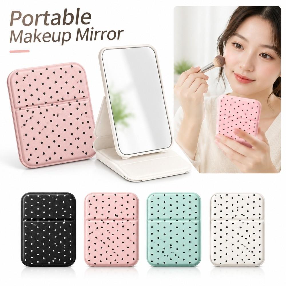 Mini Cosmetic Mirror Polka dot pattern Pocket Mirror Portable PortbaleVanity Mirror Desktop Use