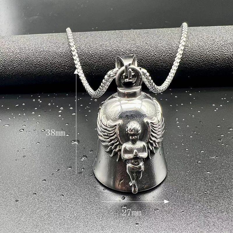Custom LOGO Color Lady Rider Gremlin Bell Punk Motorcycle Stainless Steel Good Luck Biker Bell Guarding Best Gifts for Him Her