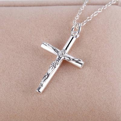 Neue 925 Sterling Silber Halskette Kreuz für Männer Frauen Mode Schlüsselbein Kette Halsketten Hochzeit Party Schmuck Kette Geschenk