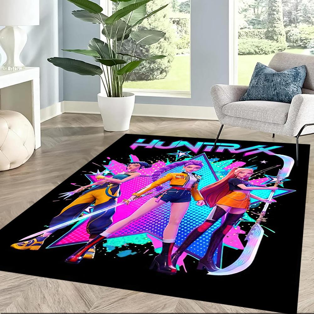 Huntrx: Future Bass Vibes Square rugs are a great choice for living rooms, bedrooms, home décor, and as gifts.