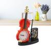 Violin Alarm Clock Retro Fashion Pencil Sharpener Function Table Alarm Clock Violin Shape Novelty Bedside Clock for Music Lovers