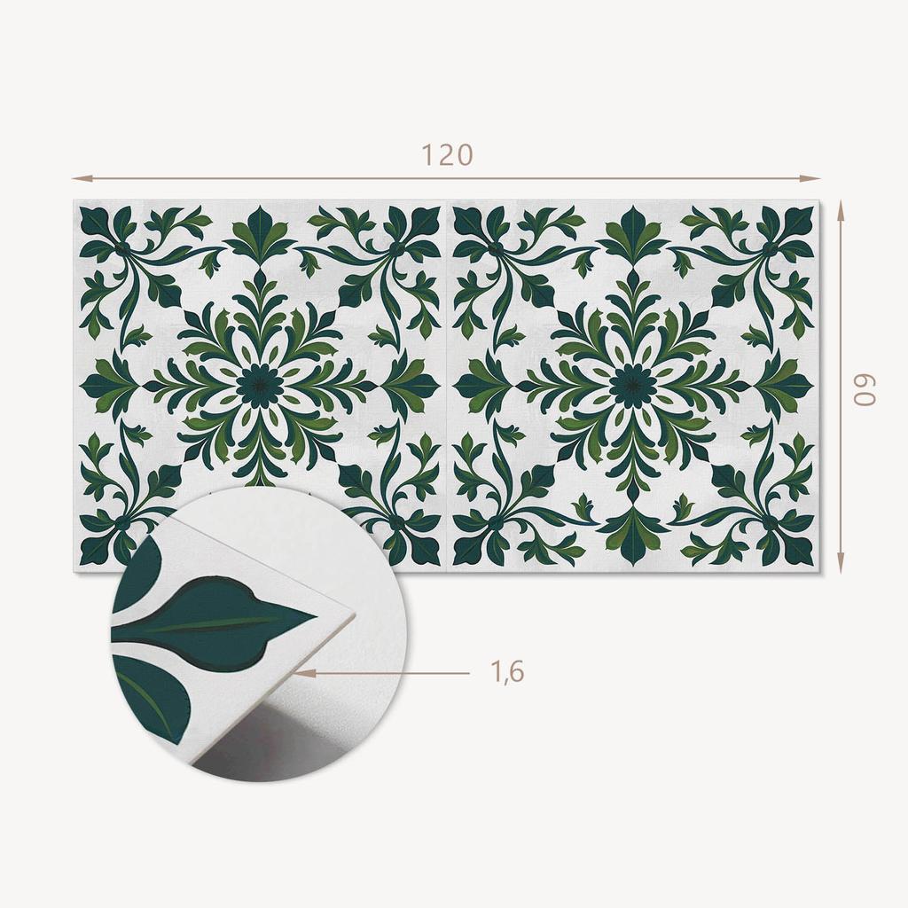 Self-Adhesive Wall Decor for the Living Room 120x60 cm Plant Pattern with Ornaments