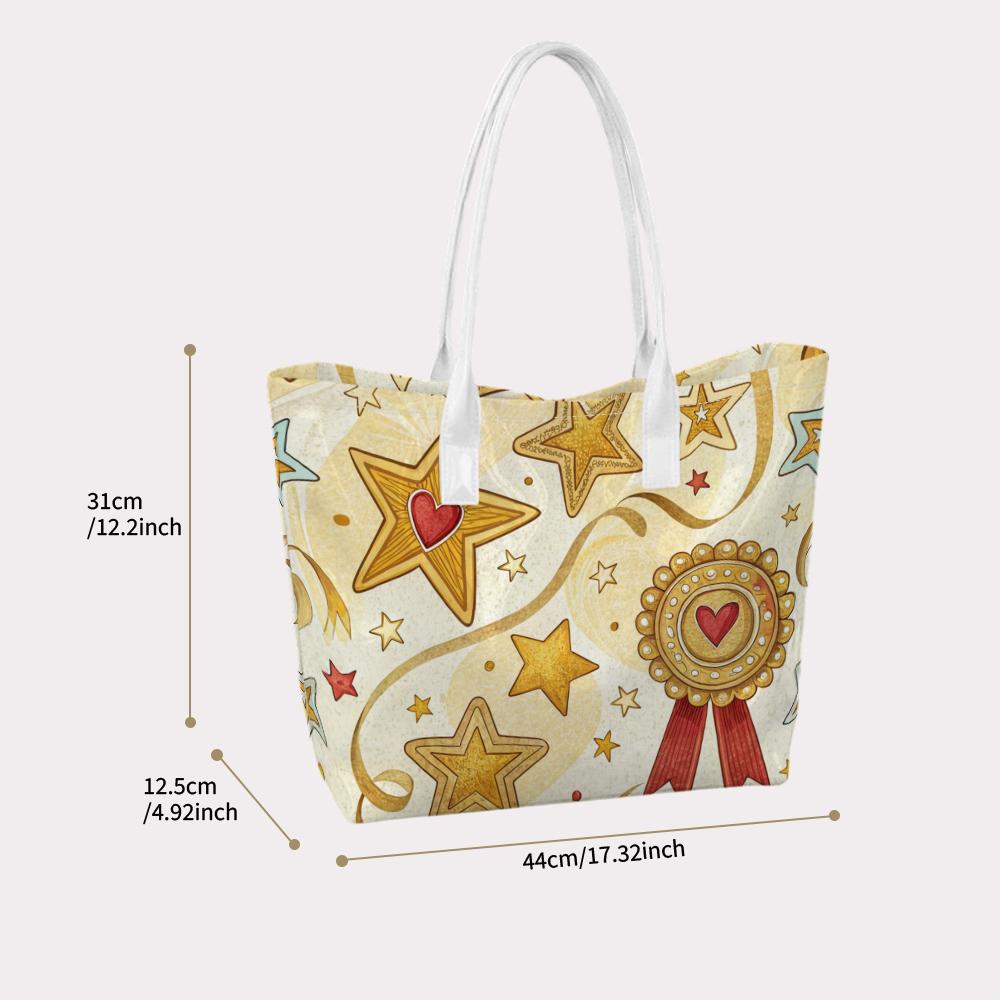 Fashion Star Print Tote Bag Portable Daily Commuter Casual Handbag
