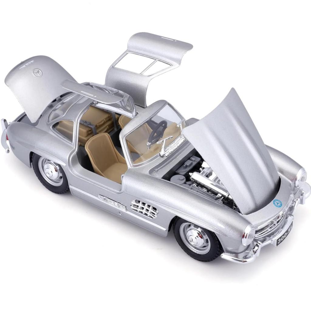Bburago 1/24 Scale Mercedes-Benz 300 SL 1954 Silver / Diecast Model Car, Finished Model, 18-22023 SL [Parallel Import]