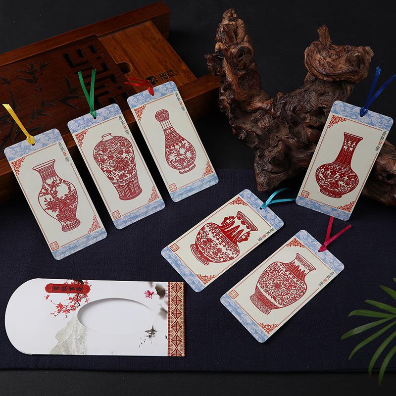 Burning Ran Chinese Folk Art Paper-cut Facial Makeup Bookmarks for Unique Gifts Abroad