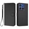 Applicable To Motorola G37 Power Leather Pattern Solid Color Business Hand Rope Leather Case EDGE 2026 Three Card Flip