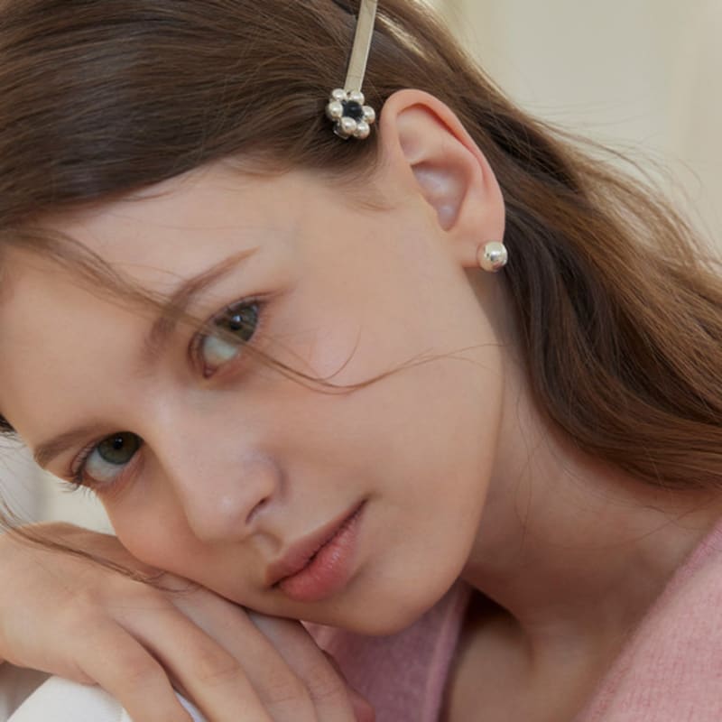 Murmur [925silver]Chic Round Ball Hoop Earring