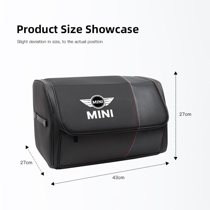 Bolsa de almacenamiento de cuero de alta capacidad para coche Caja organizadora de maletero para BMW Mini Works Cooper F54 F55 F56 F57 F60 R50 R52 R53 R55 R56