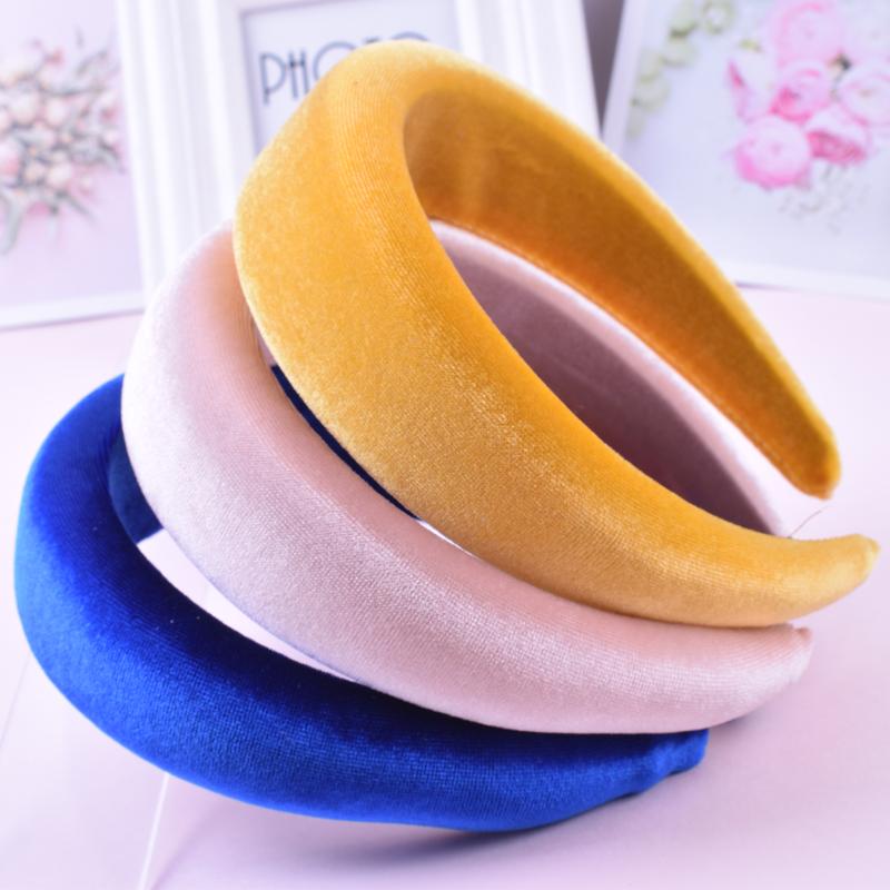 Thick Velvet Headband Hair Bands For Women Hair Accessories Plastic Padded Hairbands Retro Headwear Comfortable Head Hoop 4CM