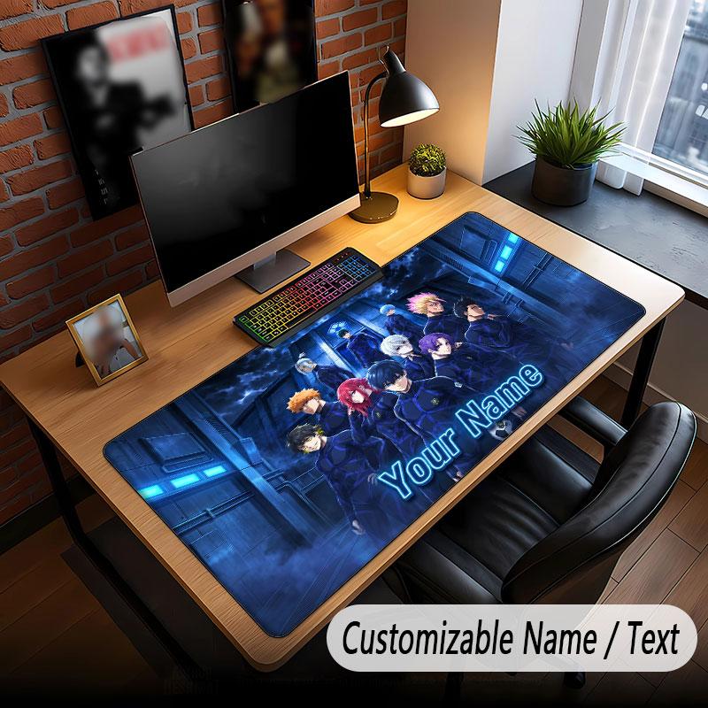 Benutzerdefiniertes Namens-Erweiterungs-Mauspad, Blue Lock Gaming-Schreibtischmatte für Heim-Büro-Schreibtischdekoration