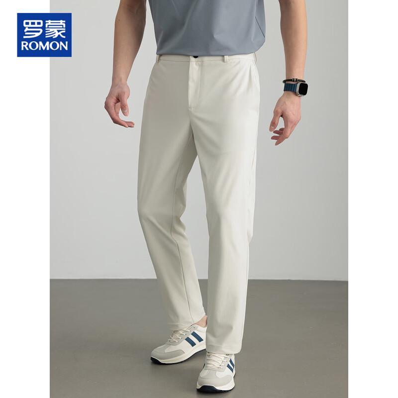 ROMON Men's Lightweight Straight-Leg Casual Trousers