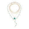 Sweet Ins Metal Oil Drop Flower Necklace, Fashion Colorful Crystal Chain Clavicle Chain For Women