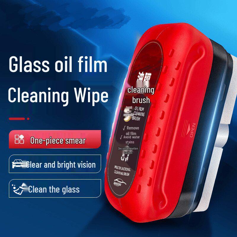 Car Glass Oil & Stain Remover with Cleaning Brush for Windshield, Windows & Mirrors