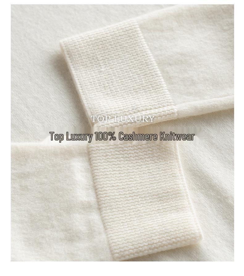Women's 100% Cashmere Half-High Collar Loose Fit Sweater - Autumn/Winter Collection