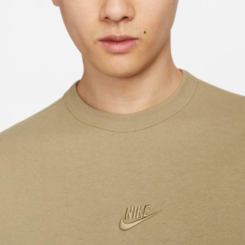 Nike Sportswear Premium Essentials Embroidered Logo Loose Short Sleeve T-Shirt Men Tops Khaki DO7393-276