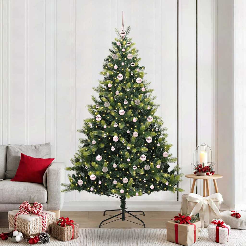 Artificial Foldable Christmas Tree with 300 LEDs Green 210 Cm