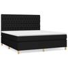 Exclusive House - Bed Slatted Base with Mattress Black 180x200 Cm Fabric