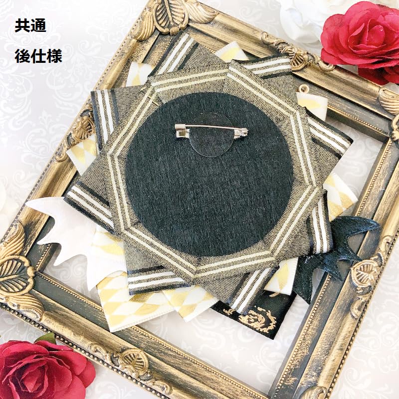 G Triger Ita Rosette for Can Winged Ita Bag Handmade Black Badges, Rosette, Devil, 57mm, 58mm, Decoration, Rosette, Ribbon,