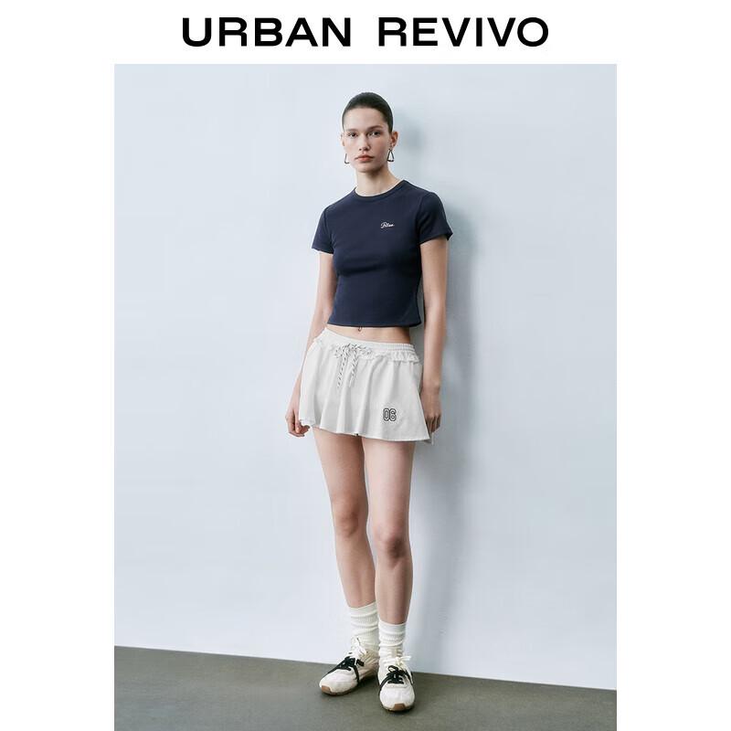 UR Women s Letter Embroidered Short-Sleeve T-Shirt M