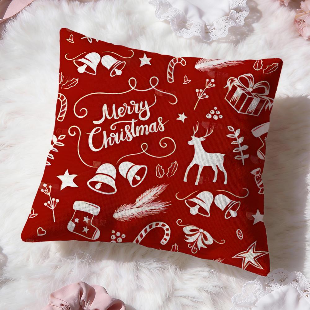 Christmas Cushion Cover Premium Comfort Reversible Pillow Cove -Two In One Design for Any Room & Car Interior