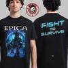 Merch esclusivo del tour USA Epica 2025 Fight To Survive T-shirt unisex a due facce