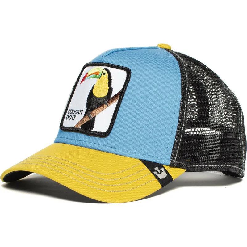 Cappellini da Baseball Ricamati con Animali alla Moda Uomo Donna Snapback Cappello Hip Hop Estivo Traspirante Rete Parasole Gorras Unisex Streetwear Bone