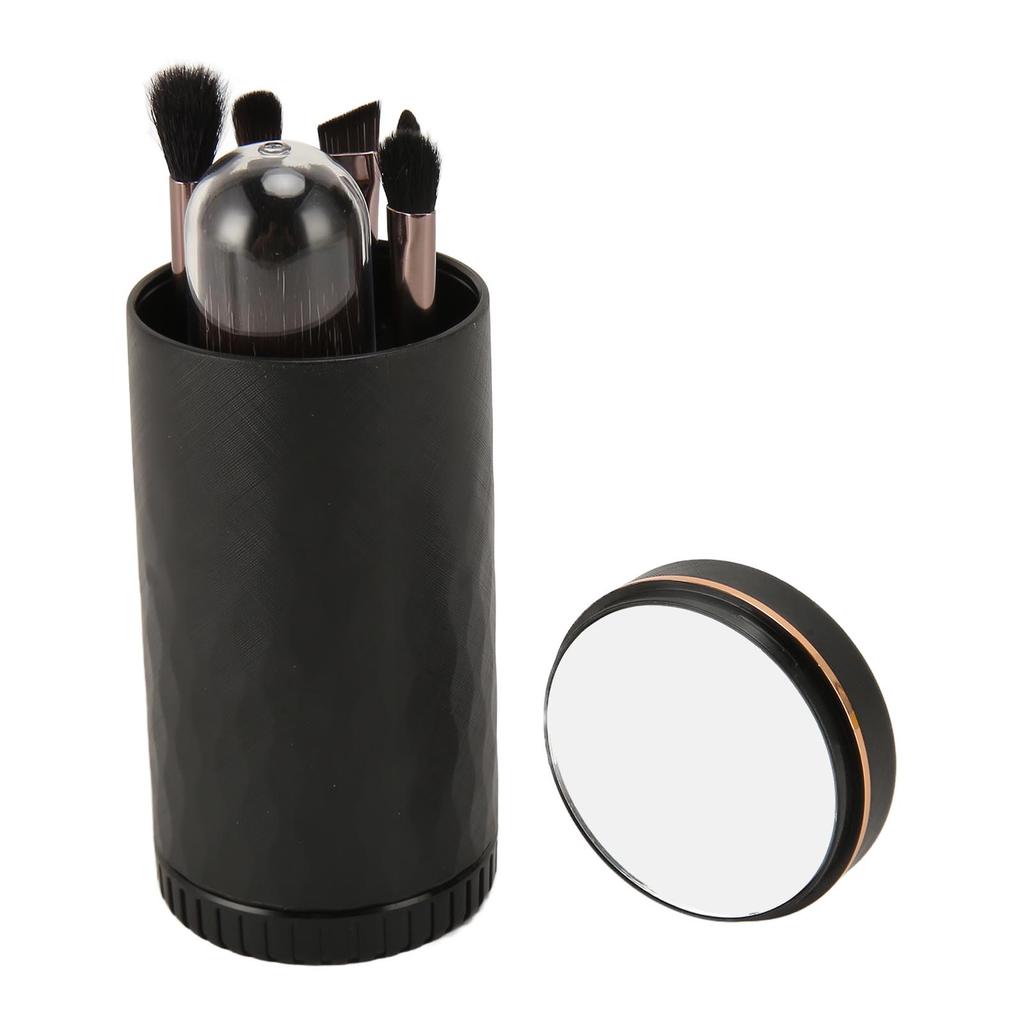 6 in 1 Makeup Brush Set Portable Synthetic Cosmetic Brushes Set for   Blending Powder Eye Shadow with Mirror