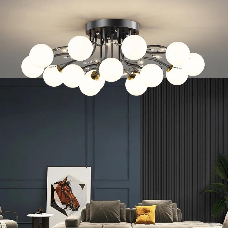 Modern minimalist LED ceiling light magic bean glass ball G9 creative warm bedroom living room room decoration indoor lighting
