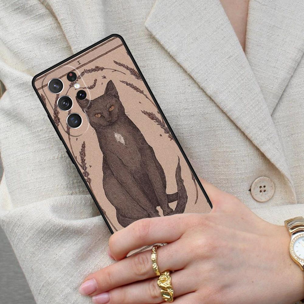 The Empress Tarot Cat Art Cell Phone Case for Samsung Galaxy S26 Ultra S25 S24 S23 S22 S21 S20 Note10 Cover