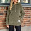 Dámský módní a ležérní chlupatý kabát s kapucí a dlouhým rukávem