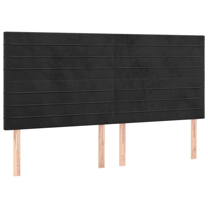 VidaXL Headboards 4 Pcs Black 80x5x78-88 Cm Velvet3116528