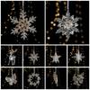 Christmas Hanging Ornament Acrylic Transparent Snowflake Elk Xmas Tree Hanging Pendants Christmas Decorations Navidad Gifts