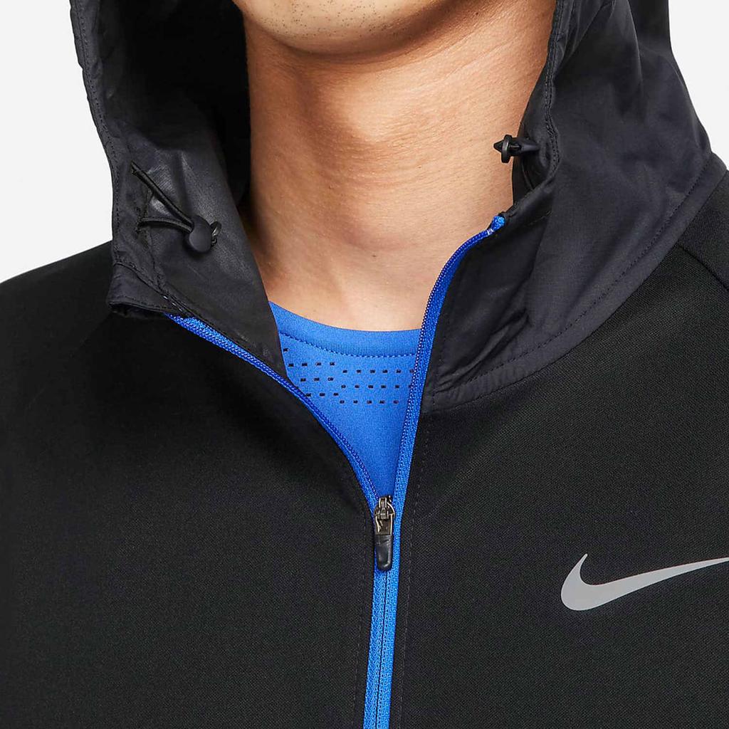 Nike Kurtka do biegania Therma-Fit Miler Repel Run Division z kapturem i zamkiem z logo Unisex Czarna Niebieska DD6103-011