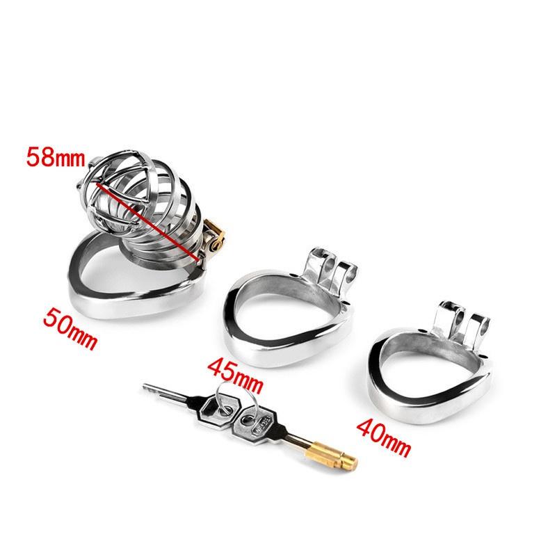 Stainless Steel Penis Lock Cock Cage for Men Chastity Cage Lock Belt
