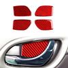 4Pcs Red Carbon Fiber Interior Door Handle Bowl Cover For Nissan Sentra 2016-21